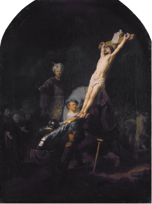 Rembrandt-van-rijn-raising-of-the-cross-painting